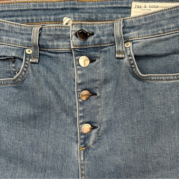 Rag & Bone Nina High-Rise Ankle Skinny Blue Denim Jeans, Size 31 - Picture 4 of 11